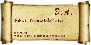 Dukai Anasztázia névjegykártya